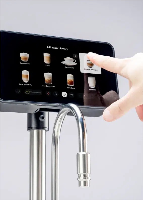 Select the drink from the touch panel