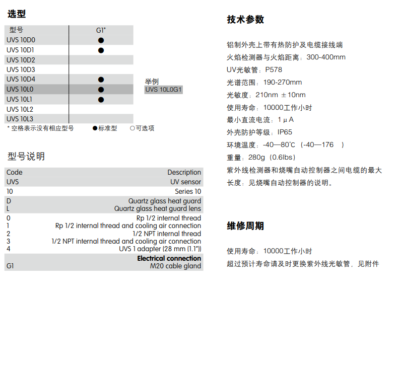 紫外UV火检UVS_10
