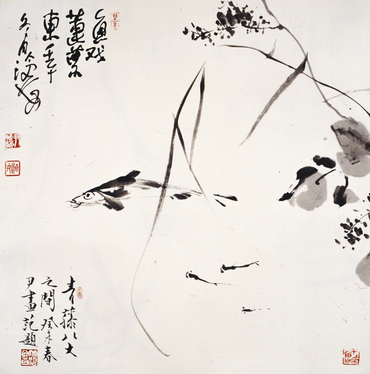 鱼戏莲叶间 68×68cm 2002年