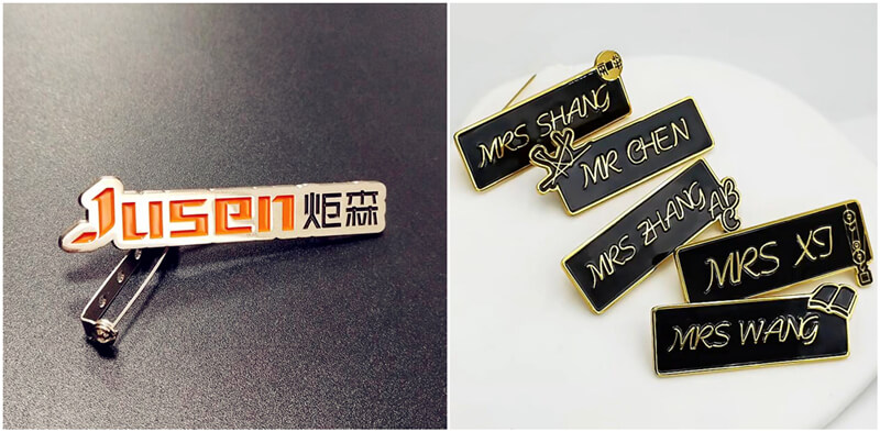 personalized letter enamel pins wholesale company logo lapel pins manufacturers supplier custom design name badges manufacturers