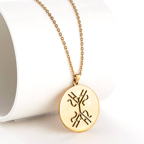 Custom engraved jewellery wholesale suppliers personalised disc necklace with cut out pattern manufacturers and factory websites
