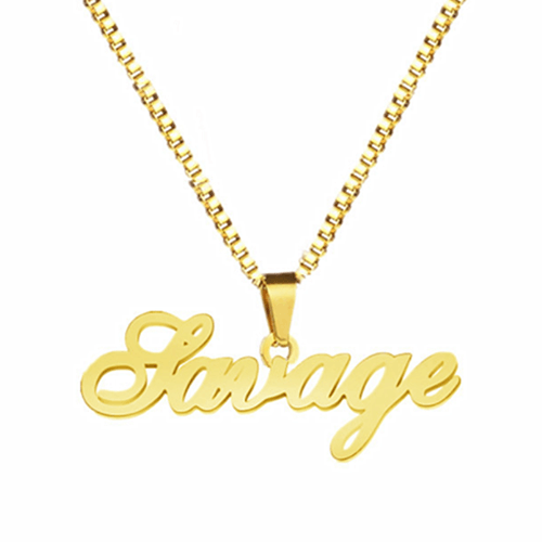 customized jewelry manufacturers online wholesale personalized box chain nameplate necklace 14k gold suppliers