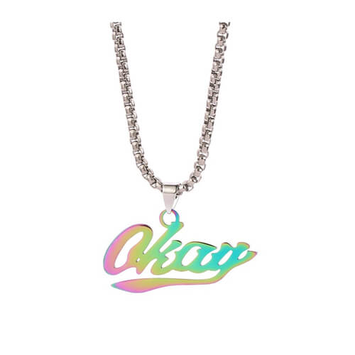 wholesale Personalized word jewelry makers bulk mens big custom color name necklaces rolo chain jewellers websites