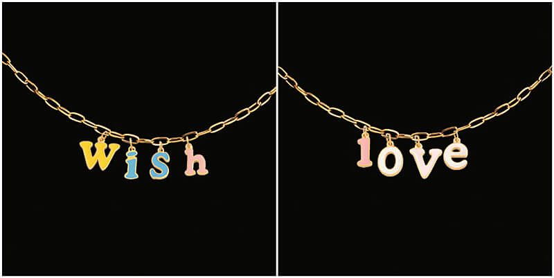 custom enamel initial jewelry wholesale personalised individual letter name necklace bulk