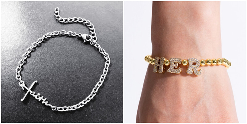 custom name chain mens jewellery factory mens personalised name bracelet wholesale manufacturers