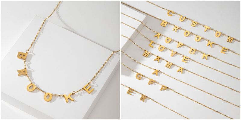 custom multiple initial jewellery accessories bulk personalized name necklace separate letters wholesale