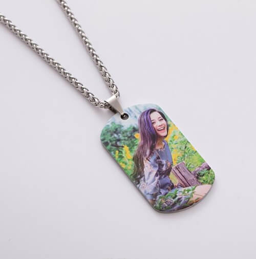 wholesale personalized DIY color photo jewelry supplies manufacturers bulk custom mens dog tag necklace engraved factory and suppliers websites