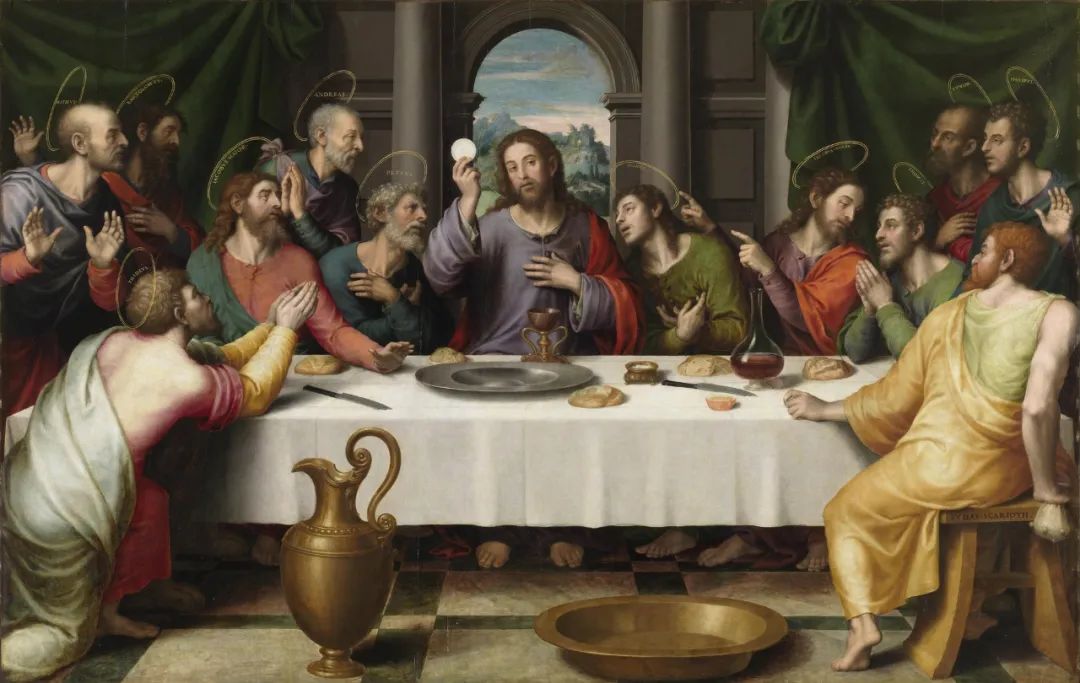 在圣经中,耶稣和他的十二教徒在最后的晚餐上分享面包和葡萄酒