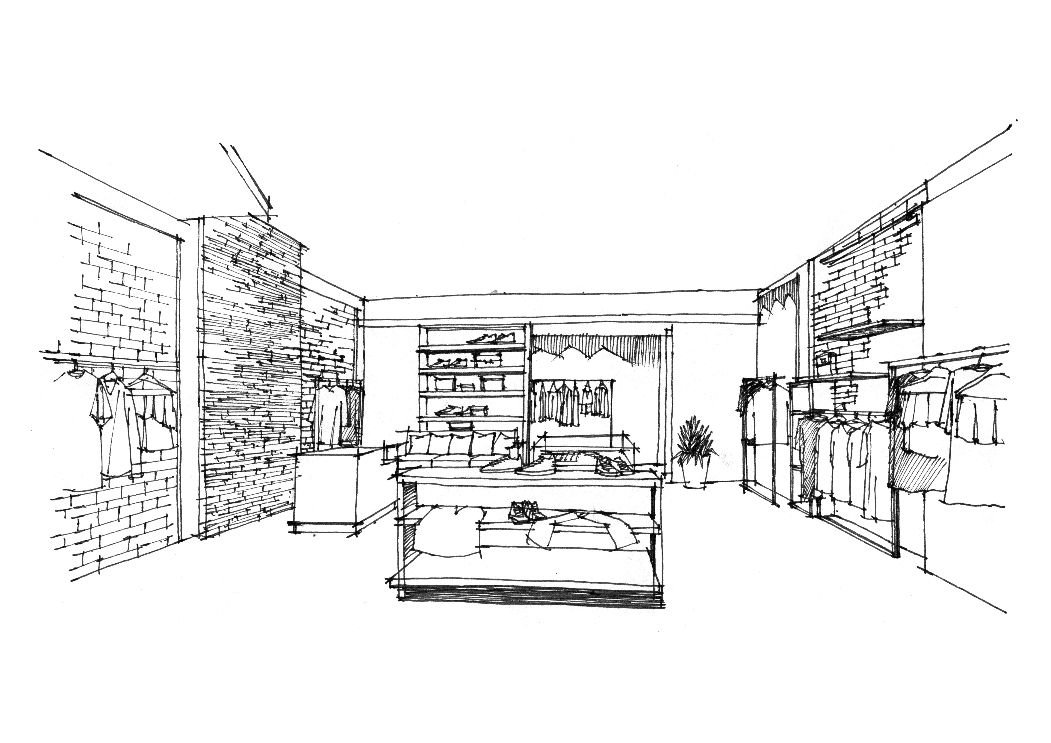 室内专卖店空间设计手绘_亚当设计考研-站酷ZCOOL