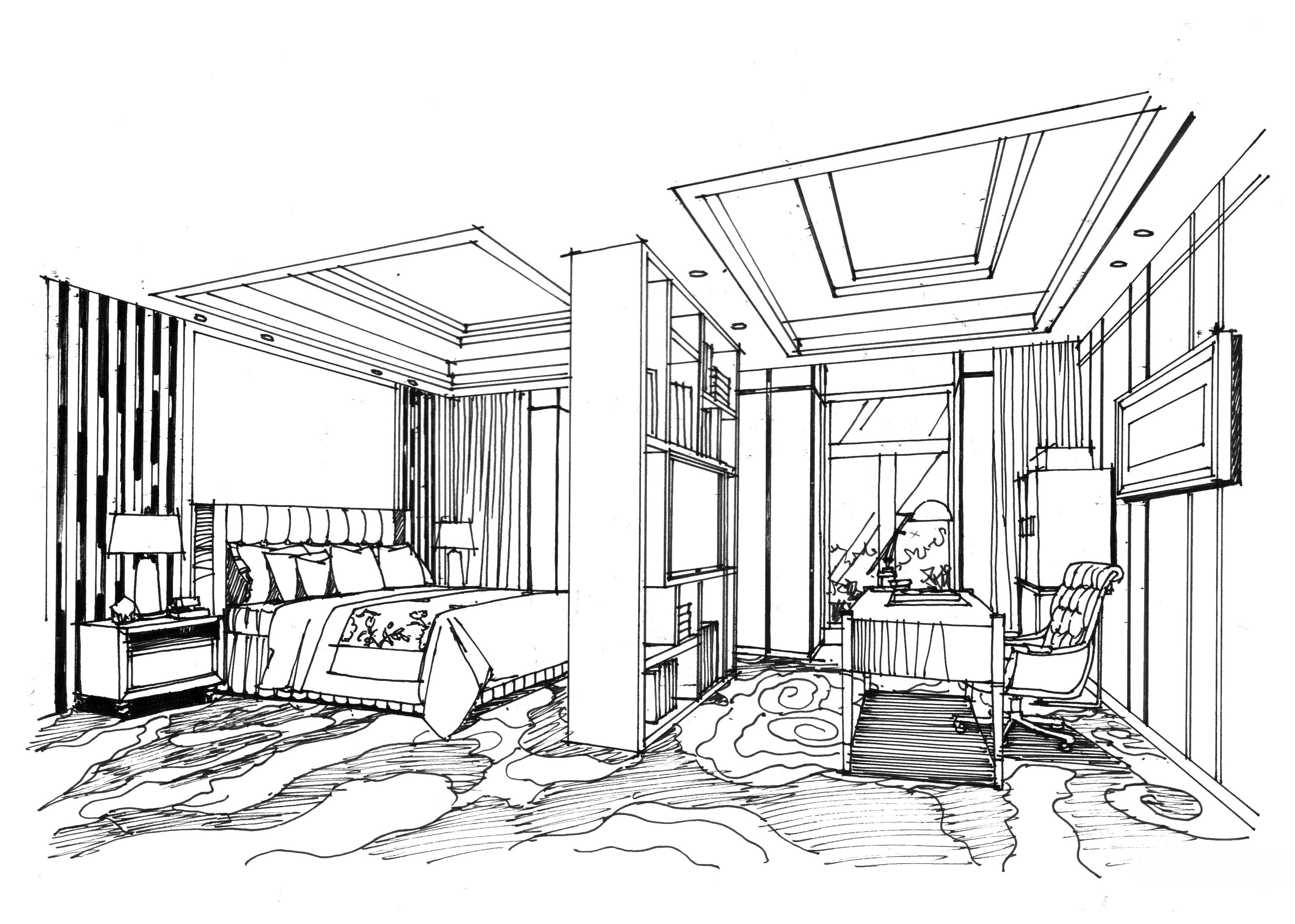 室内设计马克笔手绘|空间|室内设计|猫喵渔鱼 - 原创作品 - 站酷 (ZCOOL)