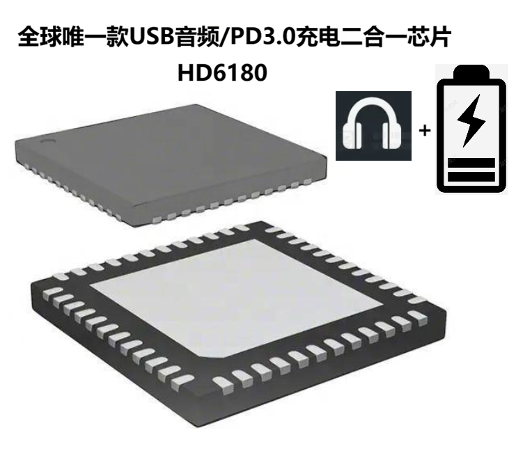 HD6180芯片,USB音频PD充电单芯片,Type-C转3.5mm音频芯片,PD3.0充电音频芯片,24位96Khz高清音频芯片,Hi-Res音频解码芯片,Type-C音频通话芯片,安卓耳机线控芯片,苹果耳机线控芯片,100W PD快充音频芯片,QFN48封装音频芯片,Type-C转耳机口芯片,手机音频转接芯片,平板音频充电一体芯片,高集成音频协议芯片,Type-C设备音频适配芯片,录音通话音频芯片,快充音频二合一芯片