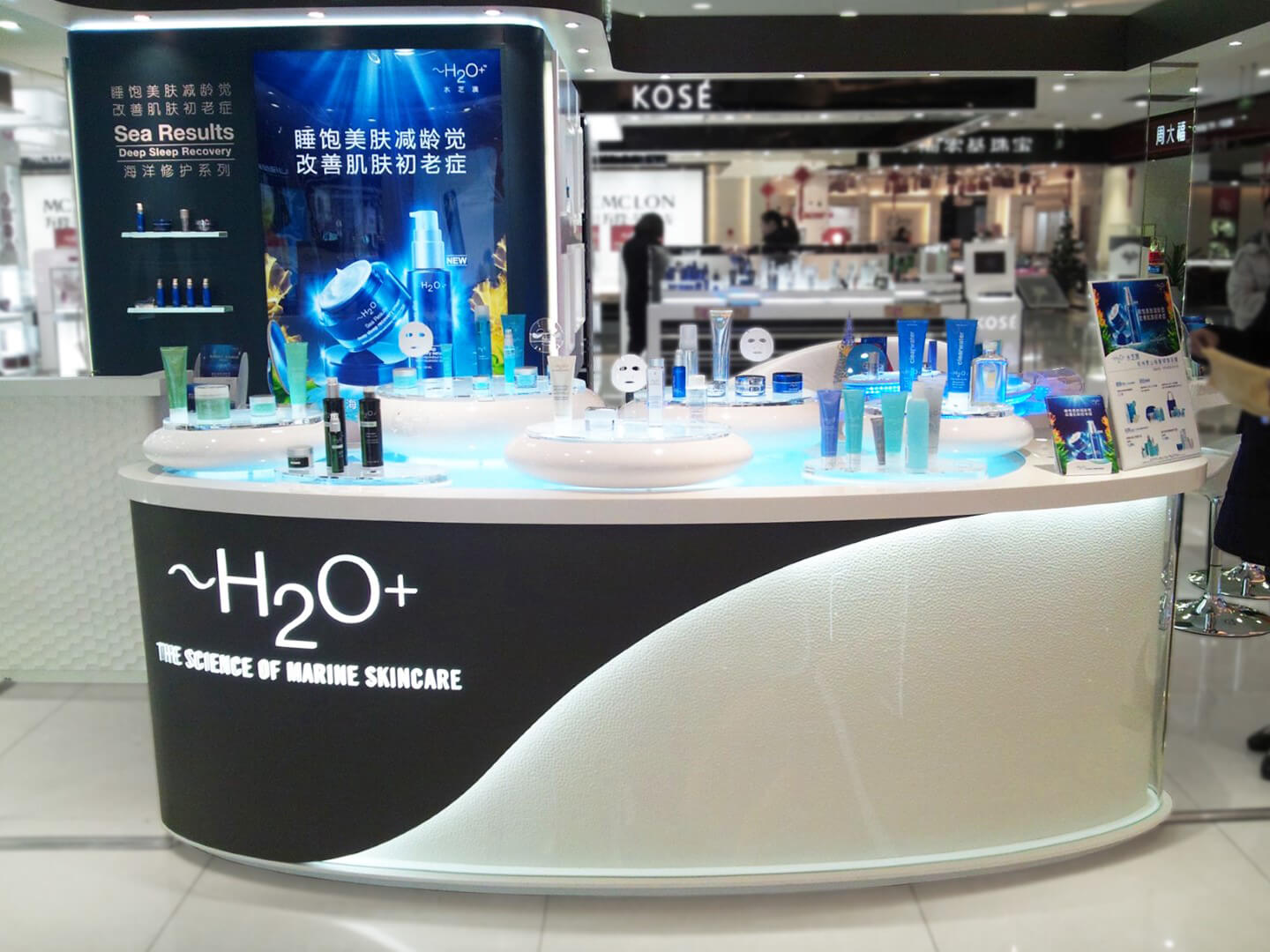 h2o kiosk, cosmetics kiosk, beauty kiosk