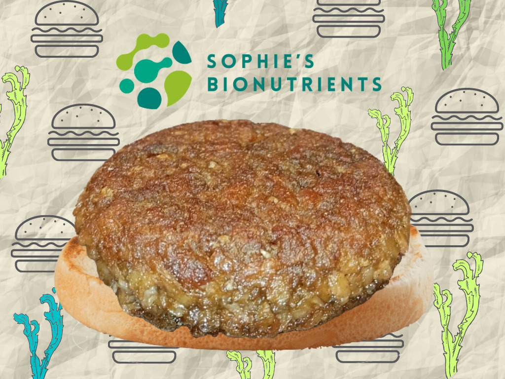 全球首款植物基藻类蛋白汉堡肉饼 ©Sophie’s Bionutrients