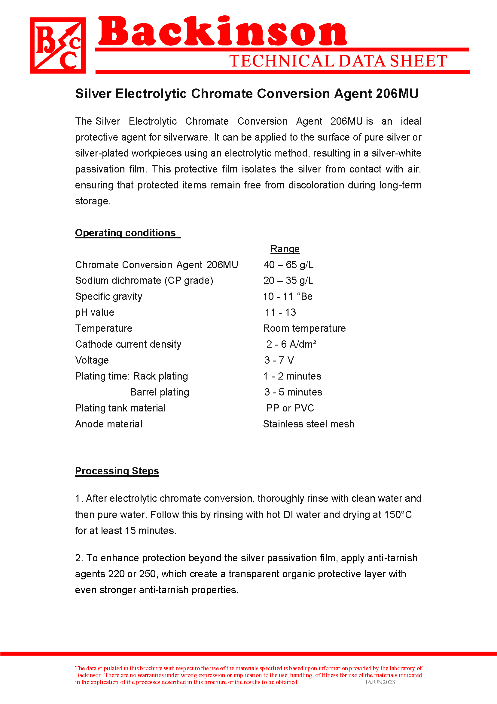 银器电解钝化剂  206
