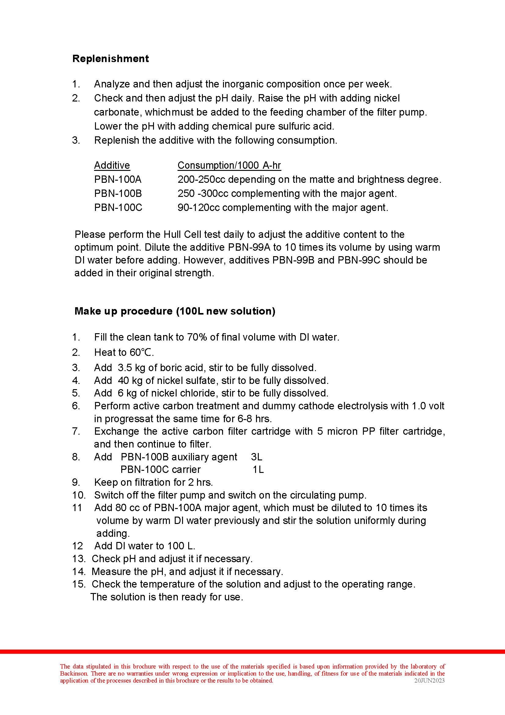   Special High Speed Pearl Bright Nickel PBN-100