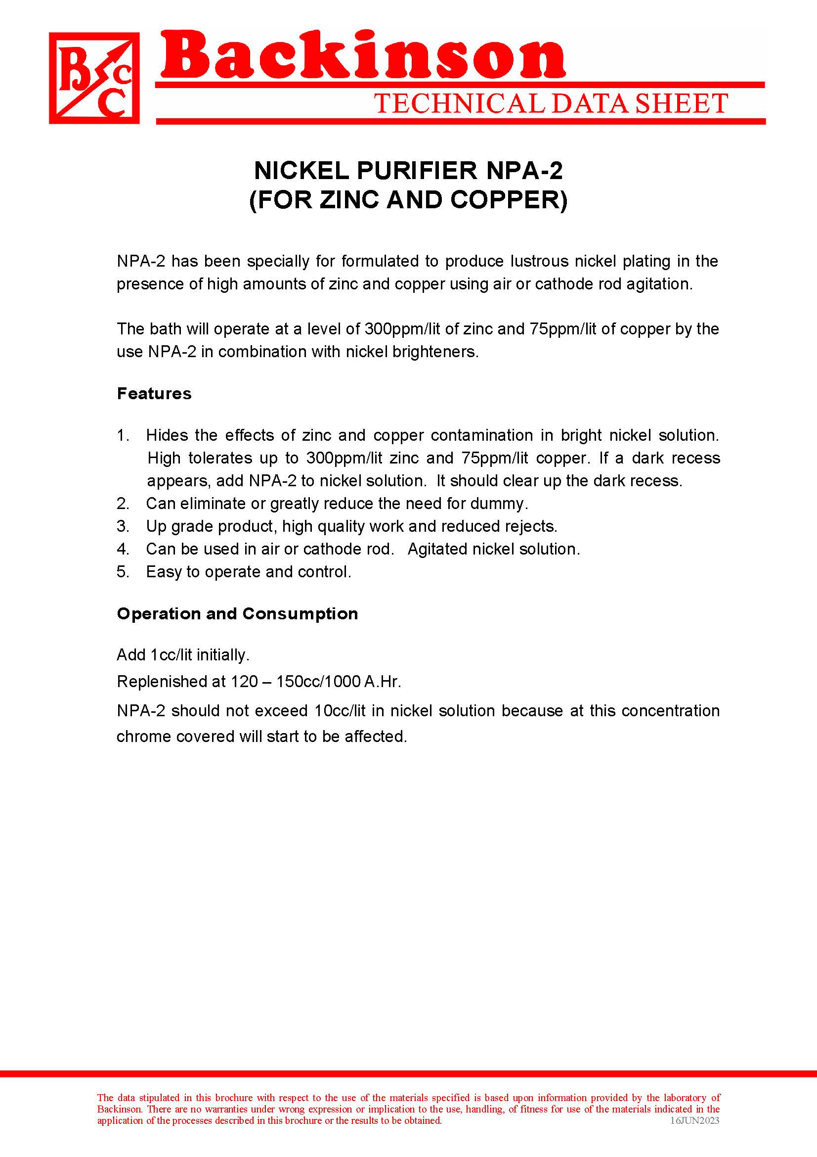 NICKEL PURIFIER NPA-2