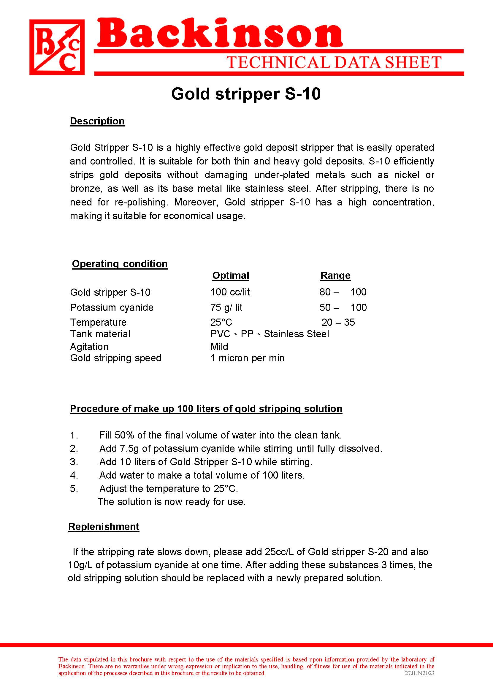  Thin Gold Stripper S-10