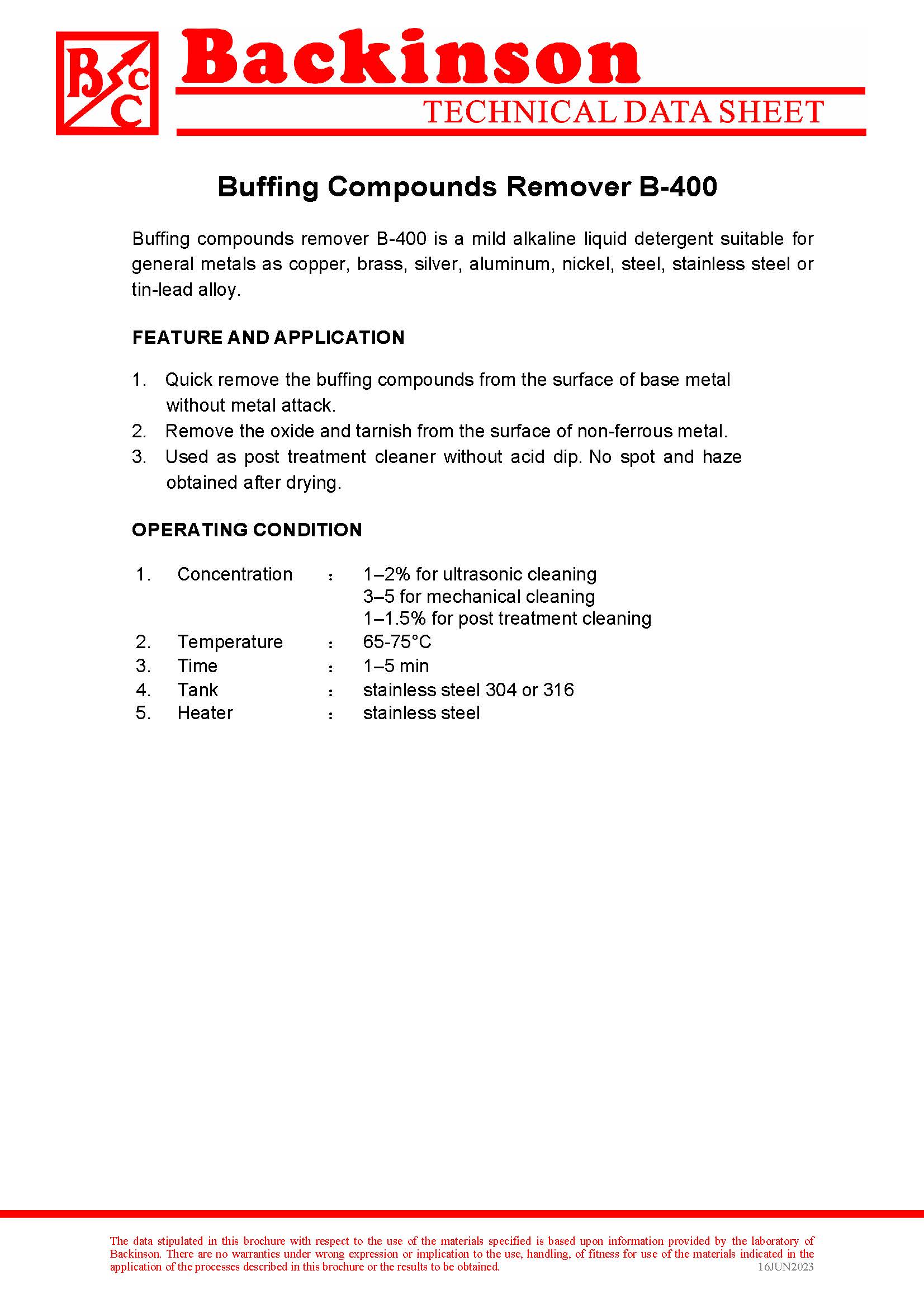 Buffing Compounds Remover B-400