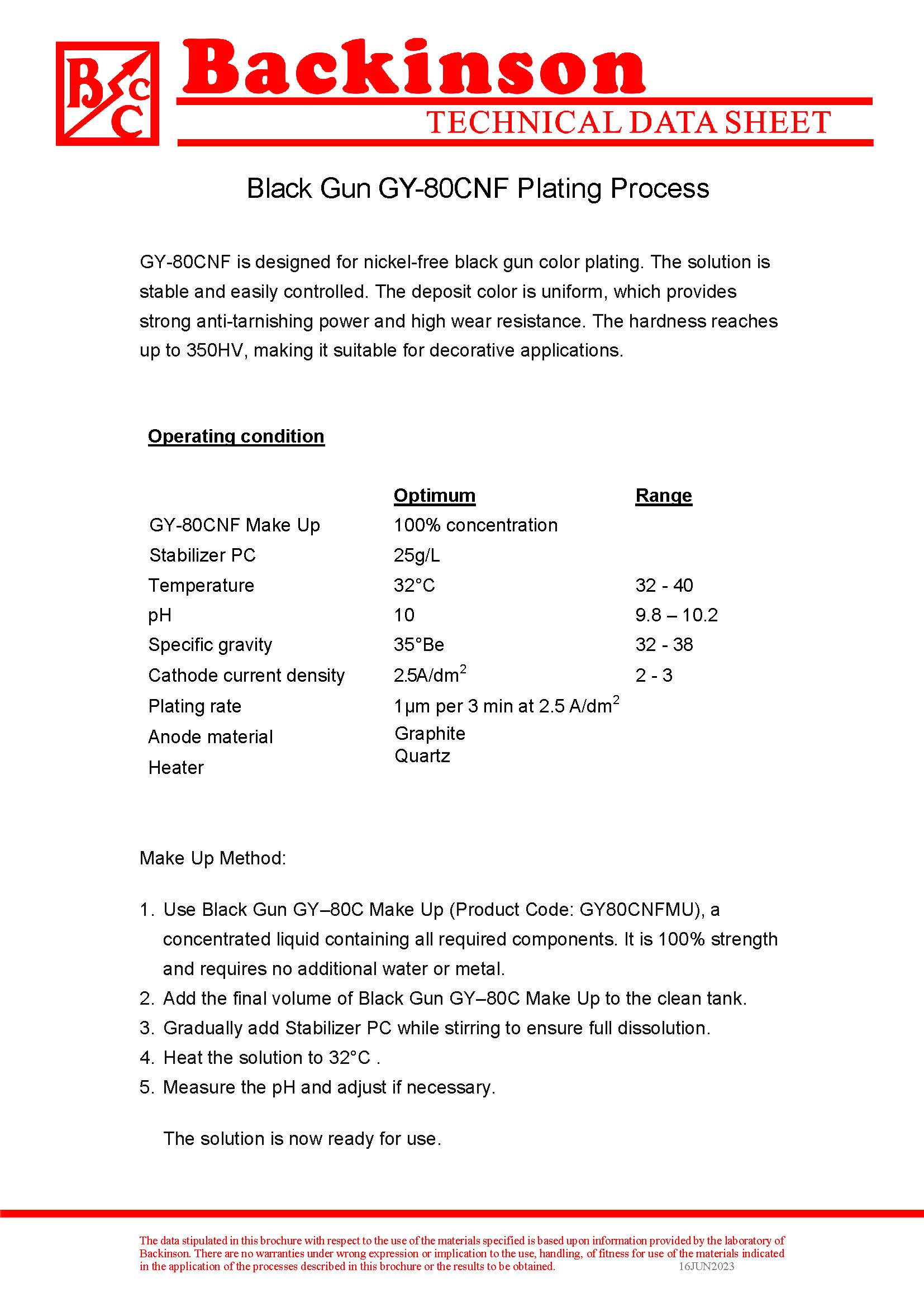 Nickel-free Gun Color GY-80CNF