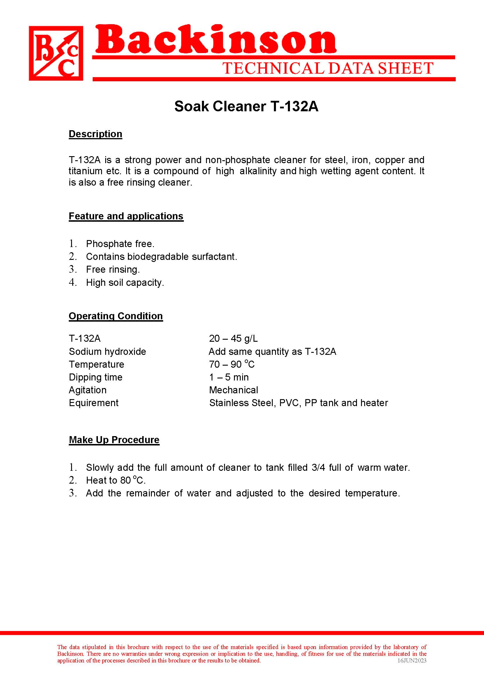 Soak Cleaner T-132A