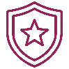 磐达教育企业服务导航图标：盾牌与星，象征可靠性与成功案例