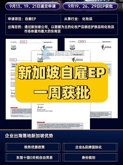新加坡自雇EP最新成功案例分享