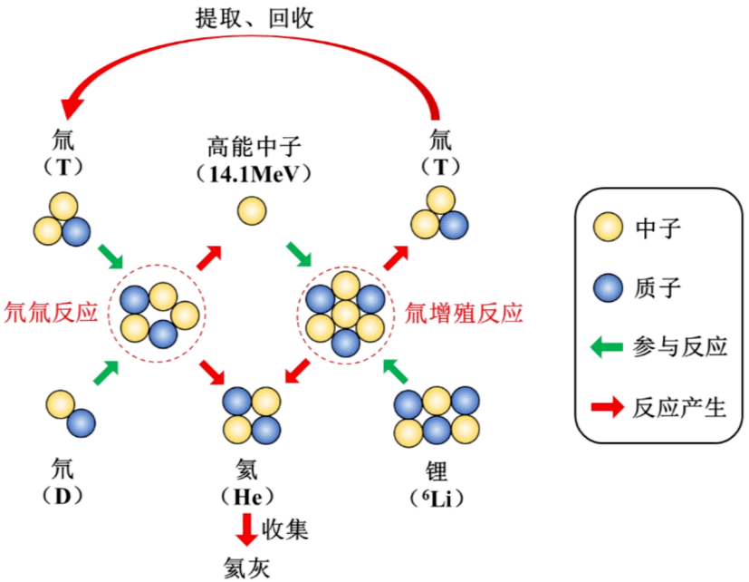 氚循环原理，摘自激光聚变