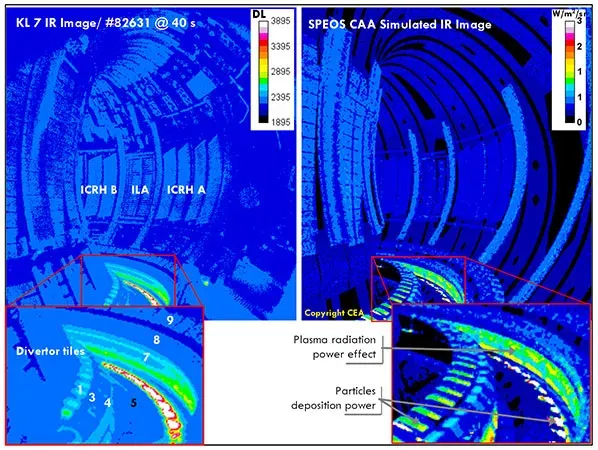 Ansys SPEOS仿真（右）与聚变反应堆（左）的IR图像吻合良好