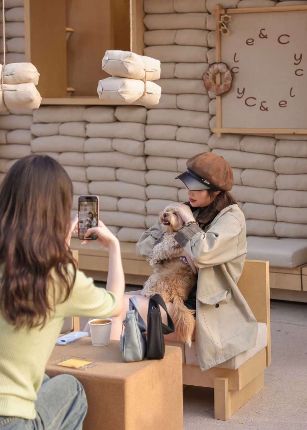 bread and coffee outdoor pop-up kiosk