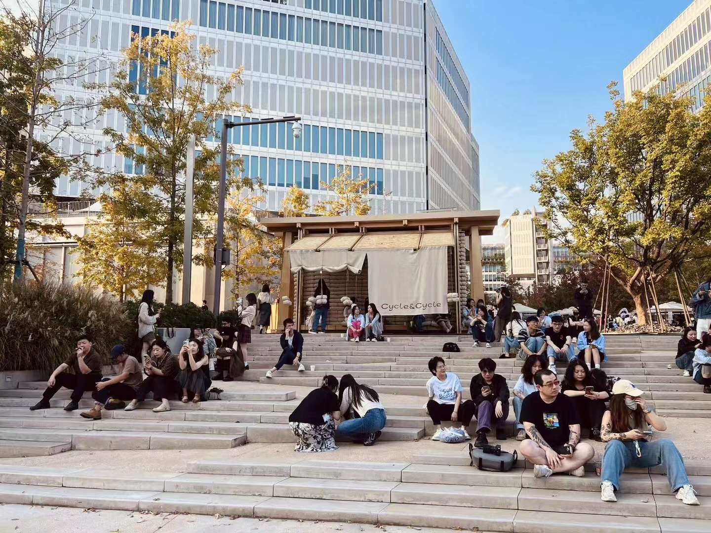 bread and coffee outdoor pop-up kiosk