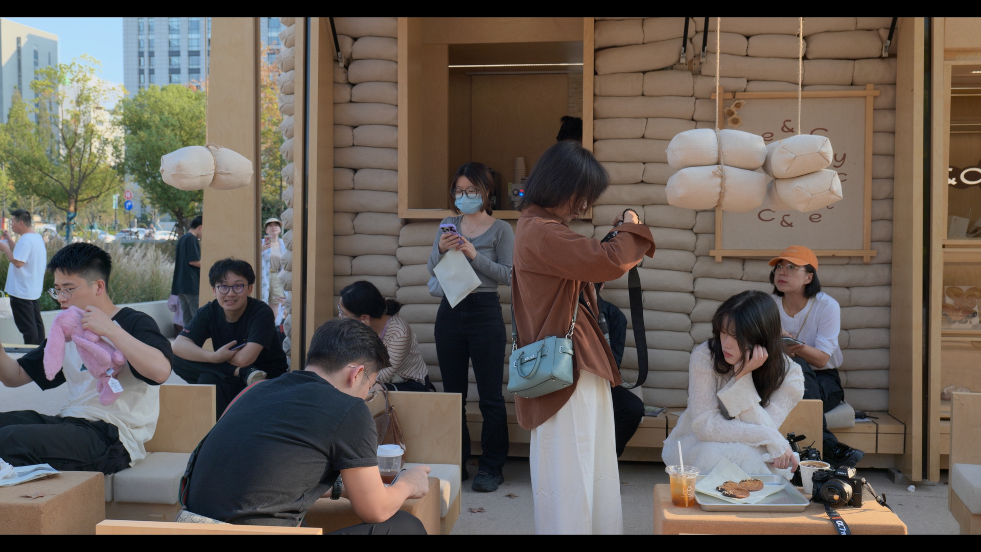 bread and coffee outdoor pop-up kiosk