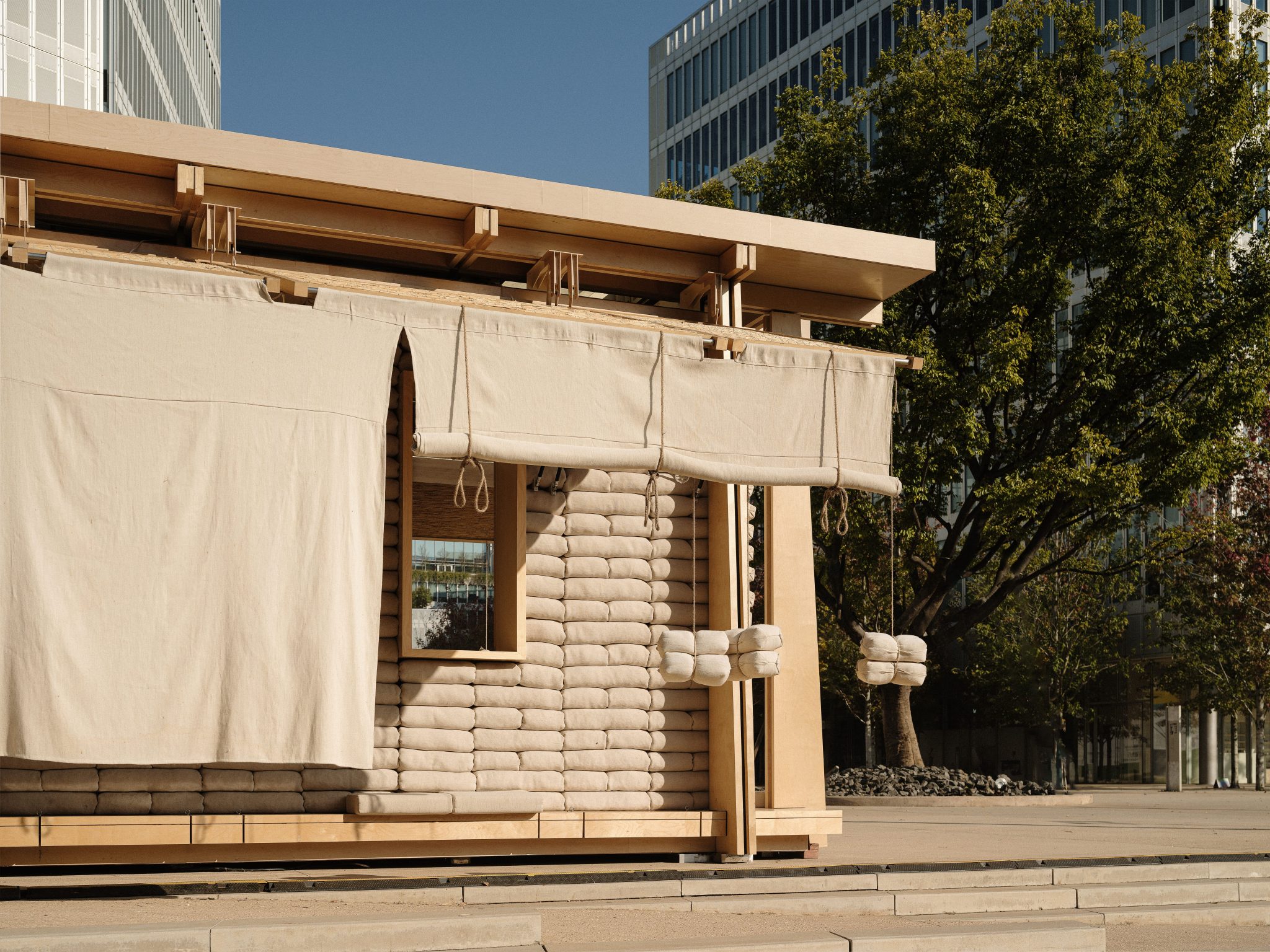 bread and coffee outdoor pop-up kiosk