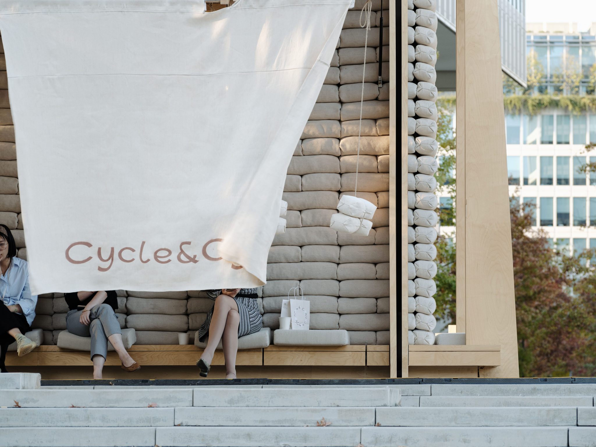 bread and coffee outdoor pop-up kiosk