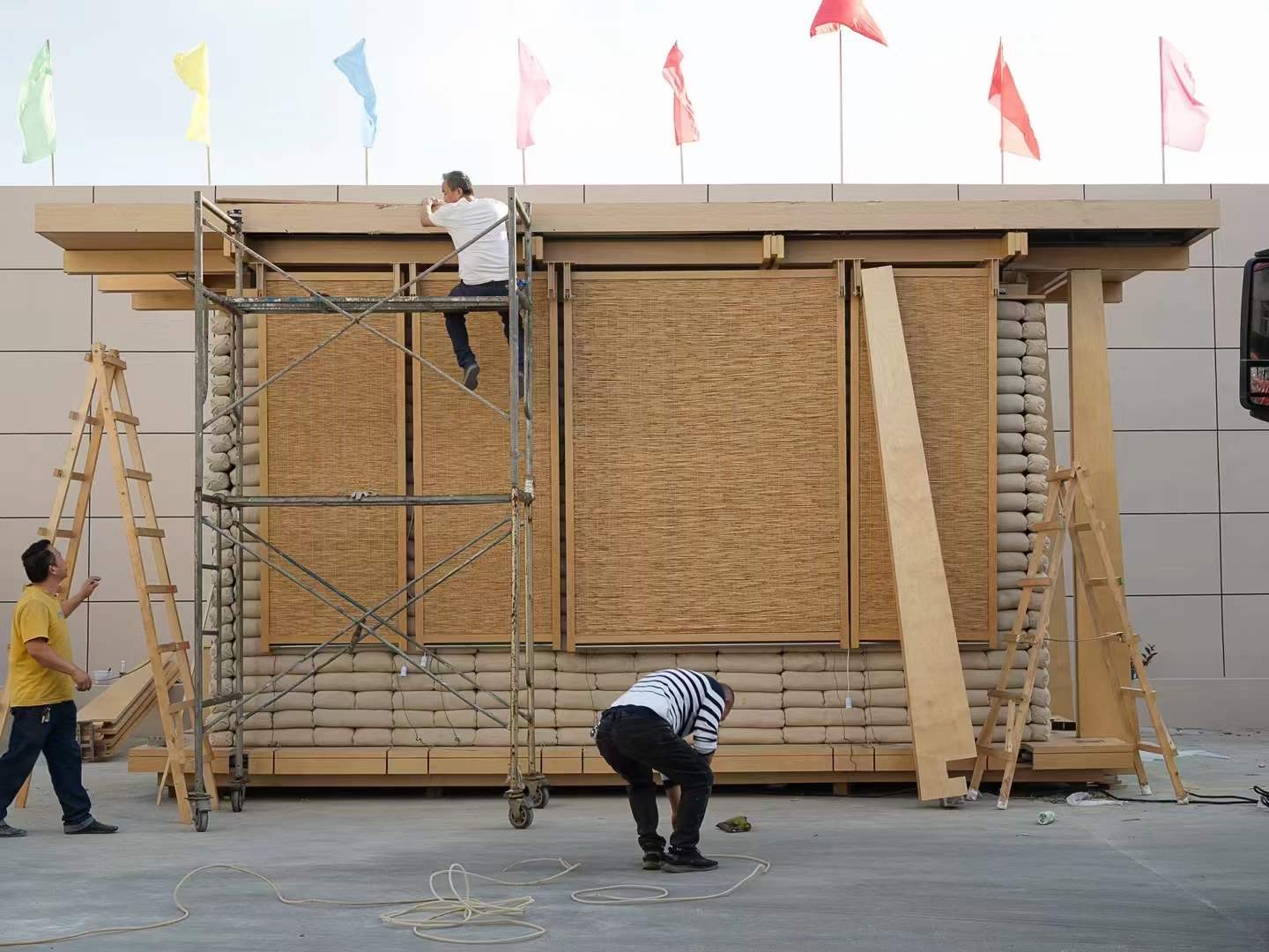 bread and coffee outdoor pop-up kiosk