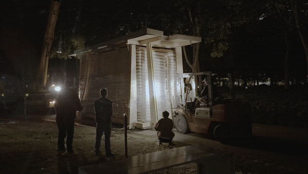 bread and coffee outdoor pop-up kiosk