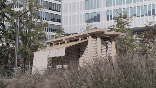 bread and coffee outdoor pop-up kiosk