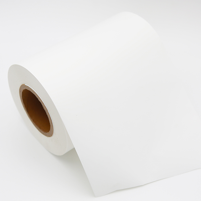 75mic matte white PP synthetic paper/hot melt glue/58g white glassine paper