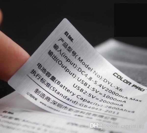 Brushed golden/silver PET sticker label