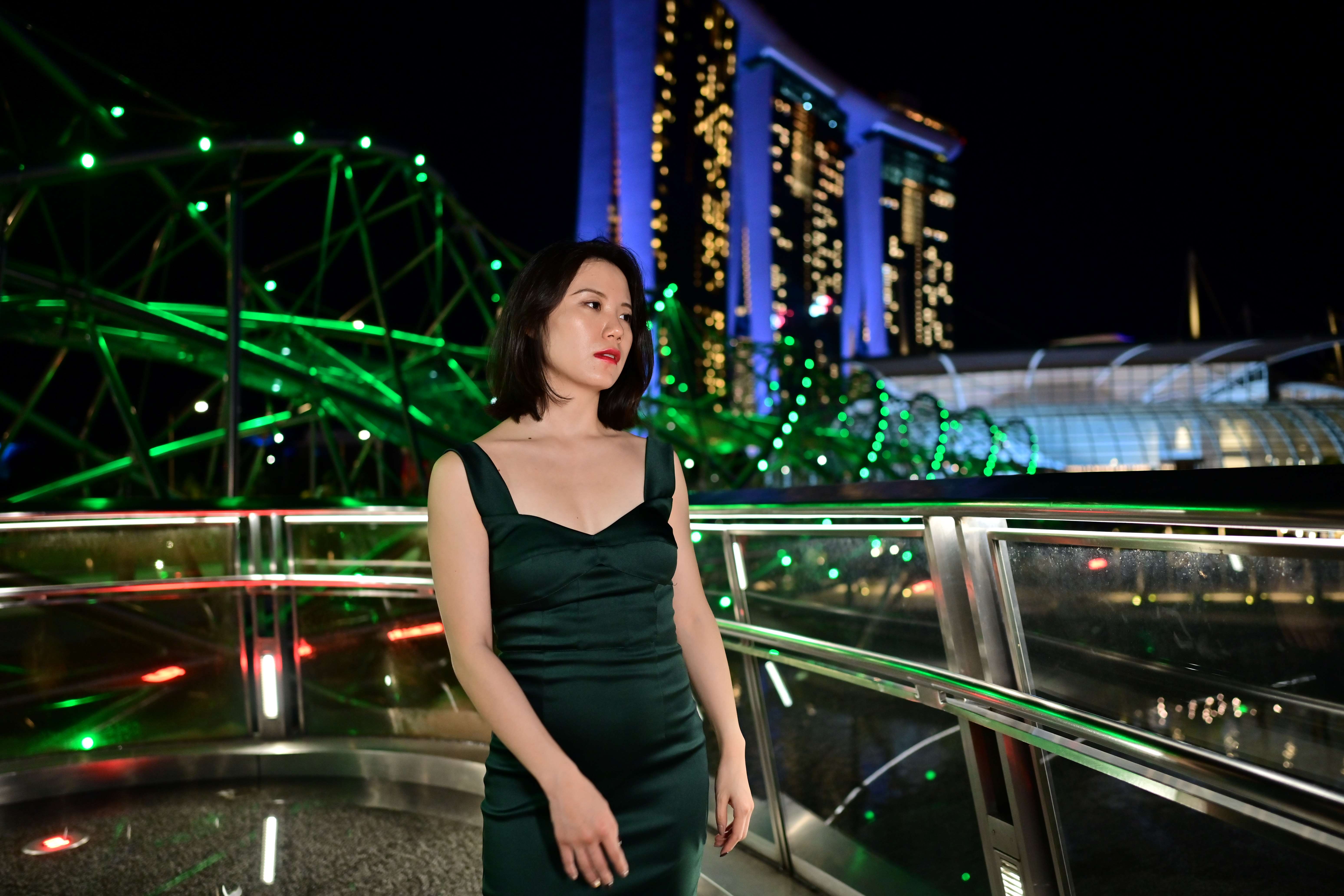 新加坡金沙酒店螺旋桥，滨海湾夜景打卡拍照