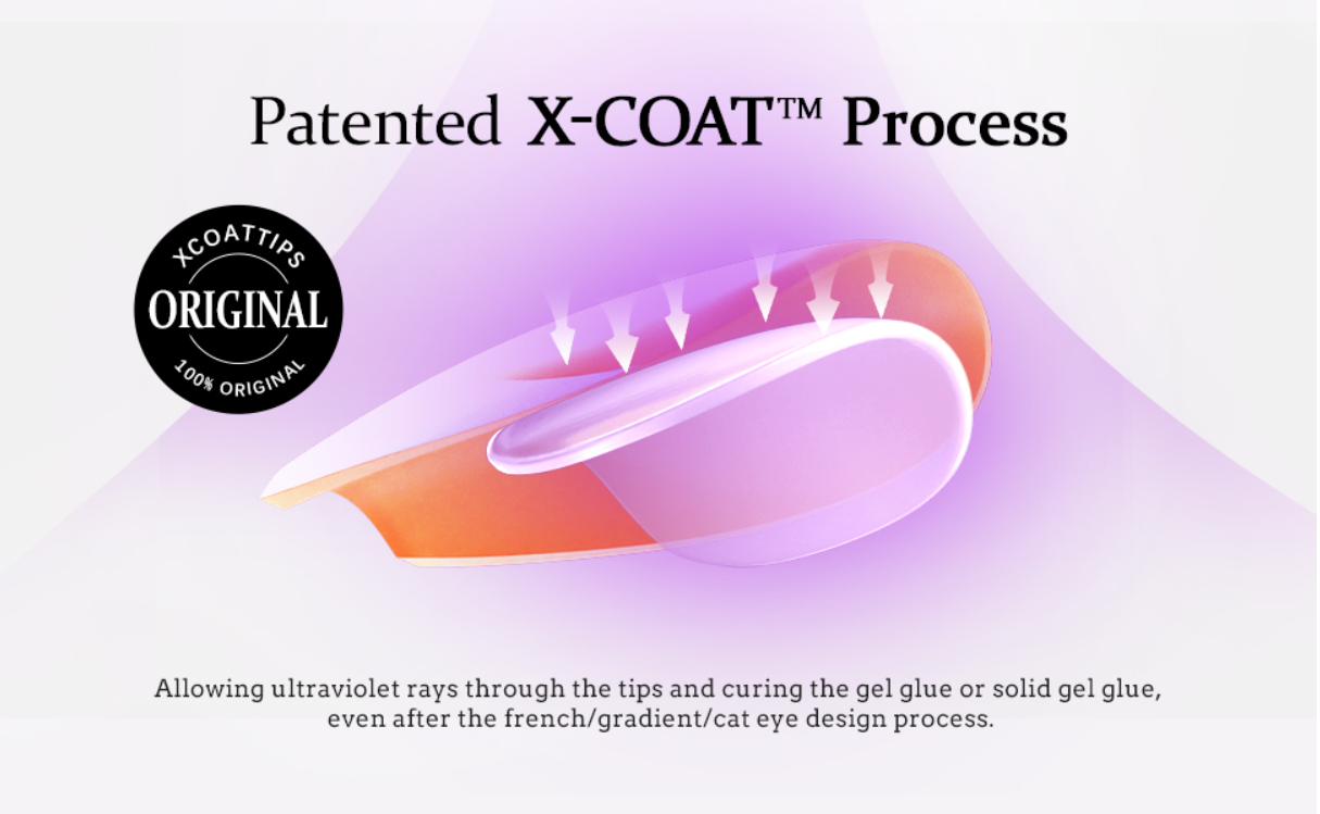 BTArtbox almond pressed nail - soft gel nail tip medium XCOATTIPS natural color, with background col