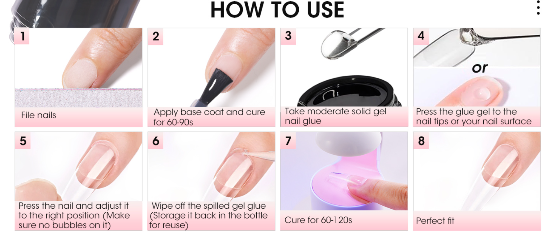 Gellen solid nail glue gel, used for false nail tip, large capacity 15g pressed solid acrylic nail g