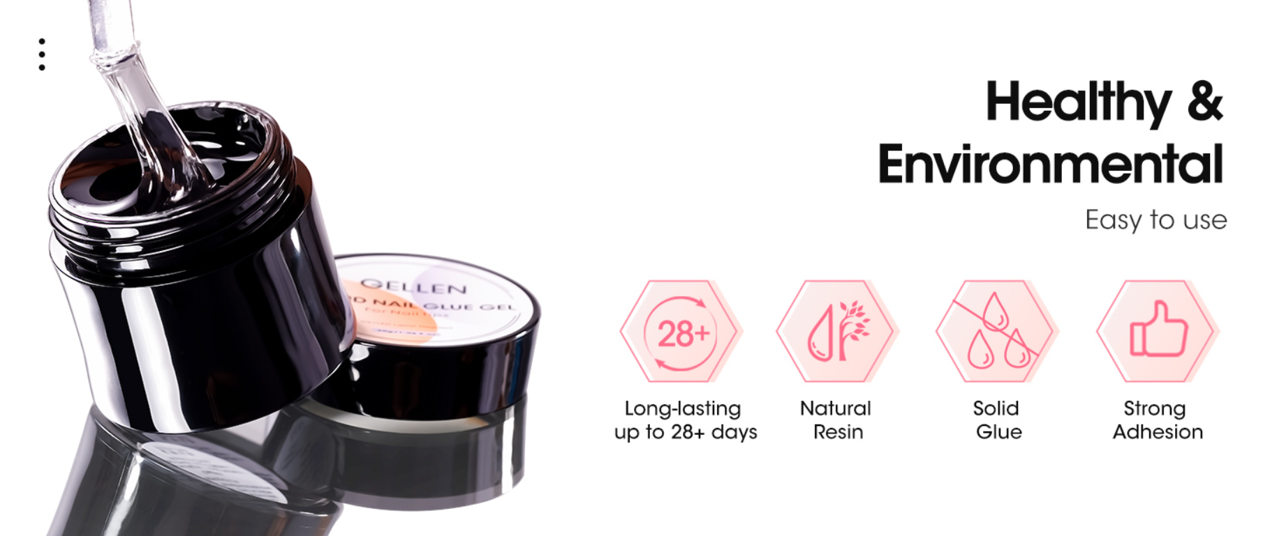 Gellen solid nail glue gel, used for false nail tip, large capacity 15g pressed solid acrylic nail g