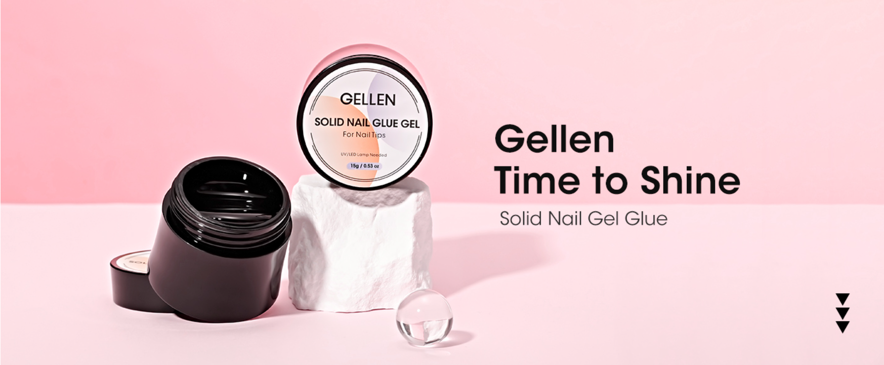 Gellen solid nail glue gel, used for false nail tip, large capacity 15g pressed solid acrylic nail g