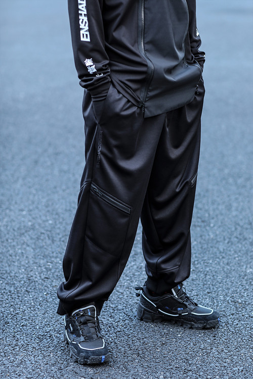 ENSHADOWER隐蔽者新品可调节垂感阔腿裤男潮牌黑色西装裤休闲裤