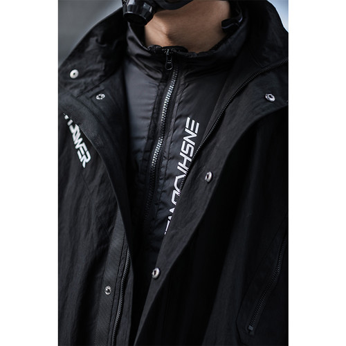 ENSHADOWER隐蔽者中长款异质拼接外套风衣新款黑色潮男机能风夹克