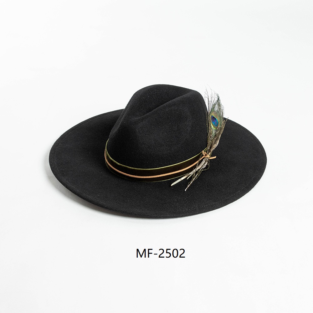 Wide Brim Fedora MF2501 Olive Green/MF2502 Black
