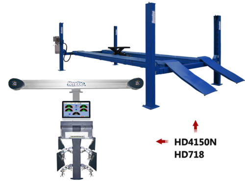 HD-718 Basic 3D wheel aligner / HD-4150N Pneumatic four post lift
