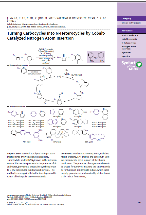 Juanjuan Wang’s JACS paper selected by the Editorial Bo...