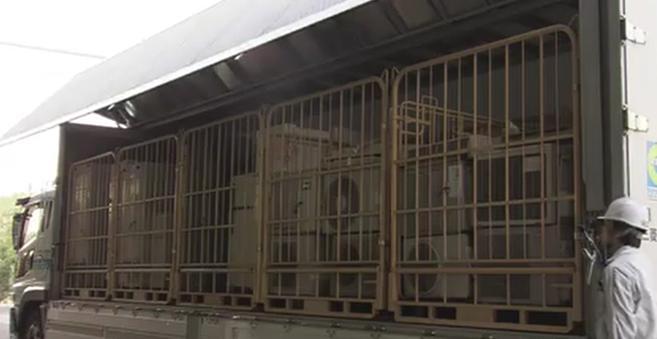 white goods recycling; used appliance recycling cage; white goods recycling cage; used appliance storage cage