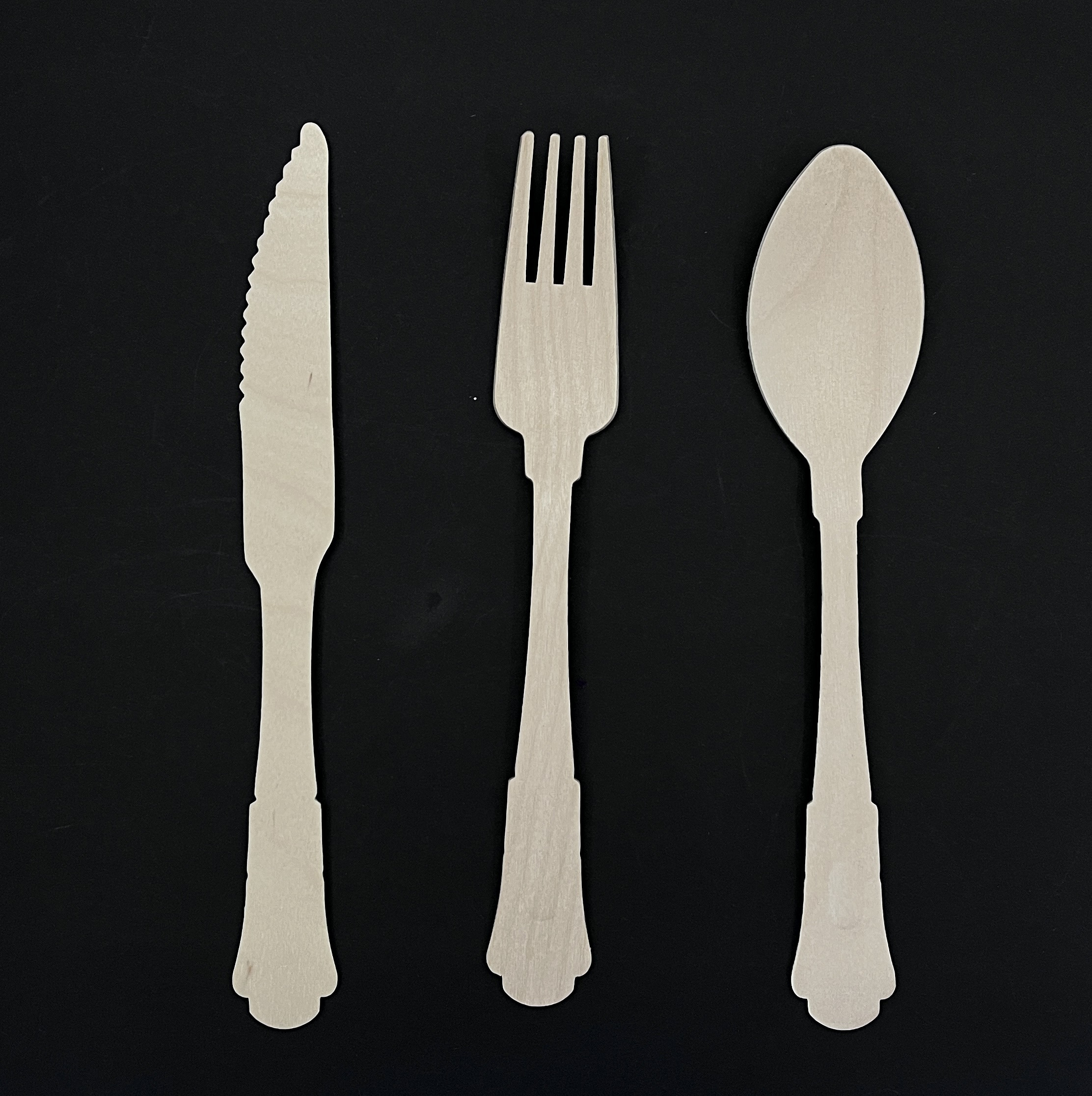 8 inches wooden cutlery